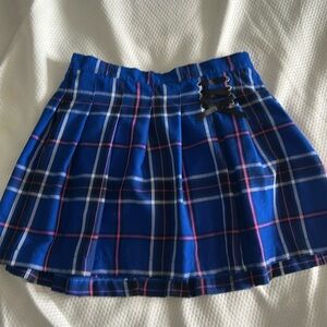 Justice girls 14/16 blue plaid skirt